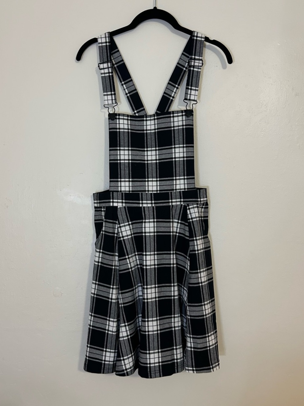Black & White Plaid Overall Skirt by Black Friday